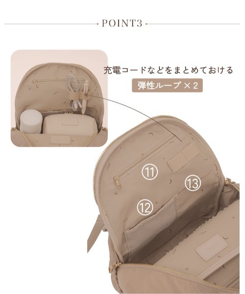 APRILY(アプリリー)の「マルチウェイ多機能リュック(バックパック/リュック・レディース・ベージュ/ブラック・FREE)」の5枚目の写真