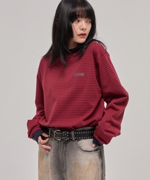 CODDERR（コーダー）の「【CODDERR】ロゴ刺繍 ドローコード 配色 マルチボーダーロンT（Tシャツ/カットソー）」
