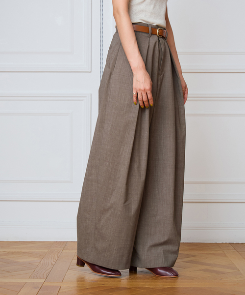 IENA LA BOUCLE（イエナラブークル）の「IENA LA BOUCLE スラブインパーテッドタックパンツ（スラックス・レディース・ライトグレー/ブラウン・36/38/40）」の22枚目の写真
