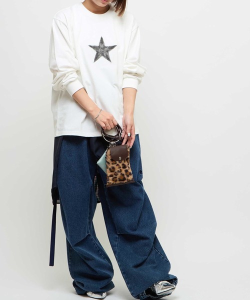 CONVERSE TOKYO(コンバーストウキョウ)の「ONE STAR UP RECYCLED COTTON LONG SLEEVE TEE(Tシャツ/カットソー・レディース・ホワイト/グレー・SMALL)」の3枚目の写真