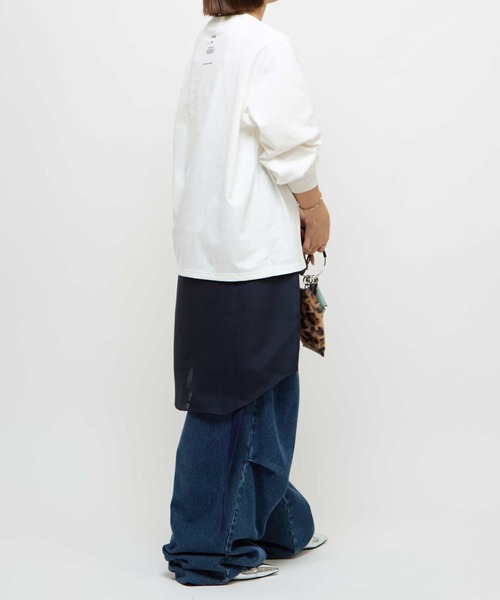 CONVERSE TOKYO(コンバーストウキョウ)の「ONE STAR UP RECYCLED COTTON LONG SLEEVE TEE(Tシャツ/カットソー・レディース・ホワイト/グレー・SMALL)」の7枚目の写真