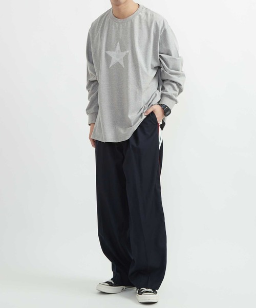 CONVERSE TOKYO(コンバーストウキョウ)の「ONE STAR UP RECYCLED COTTON LONG SLEEVE TEE(Tシャツ/カットソー・レディース・ホワイト/グレー・SMALL)」の10枚目の写真
