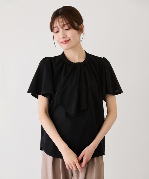 Jayro(ジャイロ)の「パールピンボウタイブラウス(シャツ/ブラウス・レディース・ライトグレー/ホワイト系その他2/ネイビー/ブラック・M)」の6枚目の写真