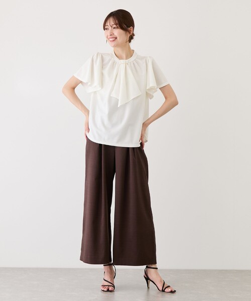 Jayro(ジャイロ)の「パールピンボウタイブラウス(シャツ/ブラウス・レディース・ライトグレー/ホワイト系その他2/ネイビー/ブラック・M)」の21枚目の写真
