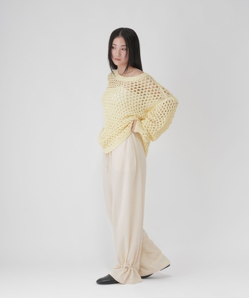 GLOBAL WORK（グローバルワーク）の「裾ドロストスウェットパンツ/1052819（その他パンツ・レディース・杢グレー/オフホワイト/ブラック・MEDIUM/LARGE）」の9枚目の写真