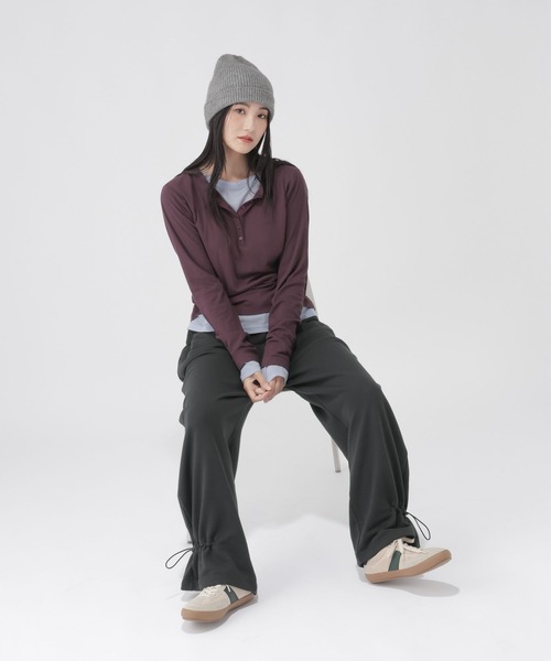 GLOBAL WORK（グローバルワーク）の「裾ドロストスウェットパンツ/1052819（その他パンツ・レディース・杢グレー/オフホワイト/ブラック・MEDIUM/LARGE）」の15枚目の写真