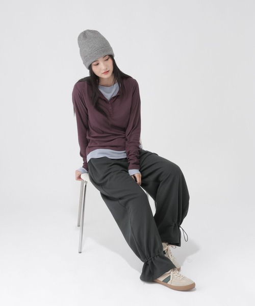 GLOBAL WORK（グローバルワーク）の「裾ドロストスウェットパンツ/1052819（その他パンツ・レディース・杢グレー/オフホワイト/ブラック・MEDIUM/LARGE）」の16枚目の写真