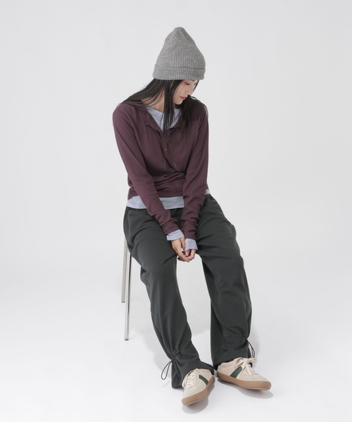 GLOBAL WORK（グローバルワーク）の「裾ドロストスウェットパンツ/1052819（その他パンツ・レディース・杢グレー/オフホワイト/ブラック・MEDIUM/LARGE）」の17枚目の写真