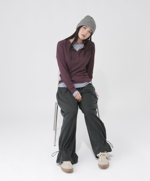 GLOBAL WORK（グローバルワーク）の「裾ドロストスウェットパンツ/1052819（その他パンツ・レディース・杢グレー/オフホワイト/ブラック・MEDIUM/LARGE）」の18枚目の写真