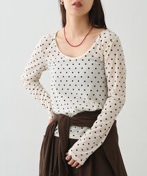 【WEB限定】前後2WAYベロアドット長袖プルオーバー