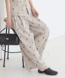 フラワー柄刺繍パンツ<セットアップ>