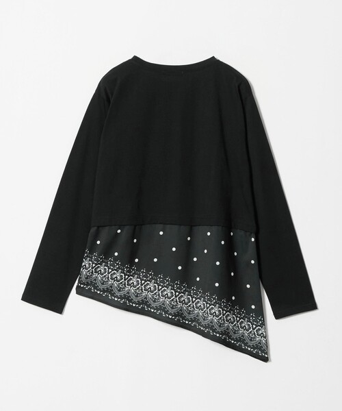 green label relaxing(グリーンレーベルリラクシング)の「スカーフ ドッキング TEE(Tシャツ/カットソー・レディース・ホワイト/ブラック・FREE)」の3枚目の写真