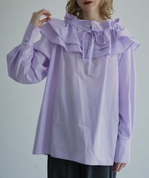 【ノンアイロンシリーズ】2wayショルダー フリル ブラウス / No-Iron 2-Way Shoulder-Ruffle Blouse