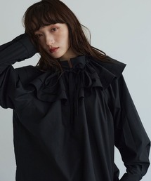 【ノンアイロンシリーズ】2wayショルダー フリル ブラウス / No-Iron 2-Way Shoulder-Ruffle Blouse
