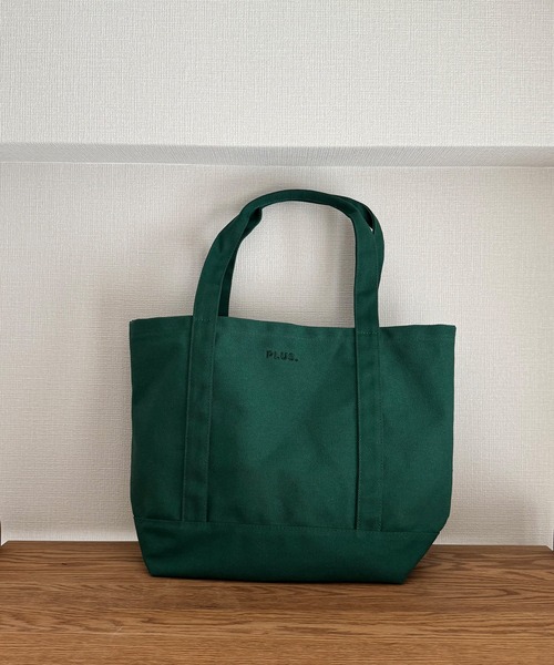 AS KNOW AS plus(アズノゥアズプラス)の「PLUS. ロゴ刺繍キャンバストートバッグM 【UNISEX ITEM】(トートバッグ・レディース・ブラウン/アイボリー/グリーン/ピンク・FREE)」の3枚目の写真