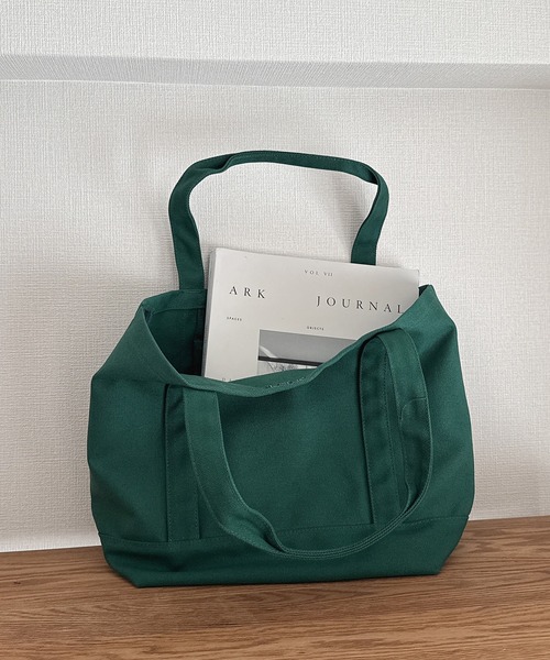 AS KNOW AS plus(アズノゥアズプラス)の「PLUS. ロゴ刺繍キャンバストートバッグM 【UNISEX ITEM】(トートバッグ・レディース・ブラウン/アイボリー/グリーン/ピンク・FREE)」の15枚目の写真