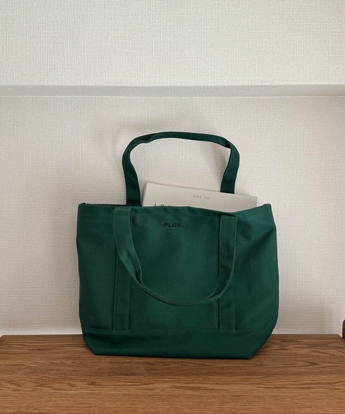 AS KNOW AS plus(アズノゥアズプラス)の「PLUS. ロゴ刺繍キャンバストートバッグM 【UNISEX ITEM】(トートバッグ・レディース・ブラウン/アイボリー/グリーン/ピンク・FREE)」の14枚目の写真