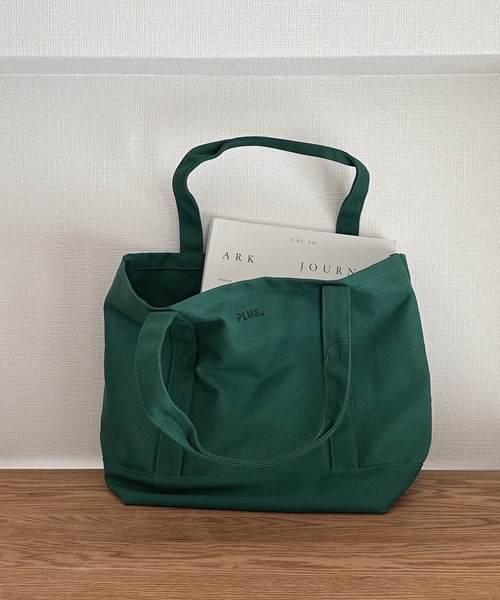 AS KNOW AS plus(アズノゥアズプラス)の「PLUS. ロゴ刺繍キャンバストートバッグM 【UNISEX ITEM】(トートバッグ・レディース・ブラウン/アイボリー/グリーン/ピンク・FREE)」の16枚目の写真
