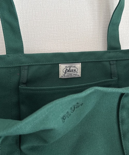 AS KNOW AS plus(アズノゥアズプラス)の「PLUS. ロゴ刺繍キャンバストートバッグM 【UNISEX ITEM】(トートバッグ・レディース・ブラウン/アイボリー/グリーン/ピンク・FREE)」の18枚目の写真