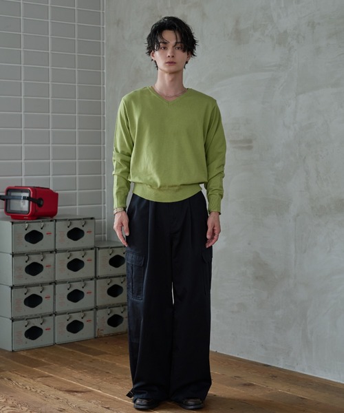 sedacle(セダクル)の「Soft Color Knit/ソフトカラーニット(ニット/セーター・メンズ・ブルー/オリーブ・LARGE/MEDIUM/SMALL)」の15枚目の写真