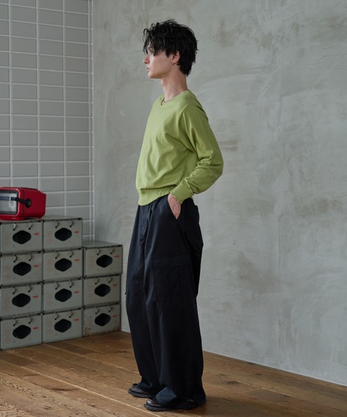 sedacle(セダクル)の「Soft Color Knit/ソフトカラーニット(ニット/セーター・メンズ・ブルー/オリーブ・LARGE/MEDIUM/SMALL)」の16枚目の写真