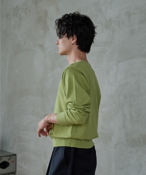 sedacle(セダクル)の「Soft Color Knit/ソフトカラーニット(ニット/セーター・メンズ・ブルー/オリーブ・LARGE/MEDIUM/SMALL)」の11枚目の写真