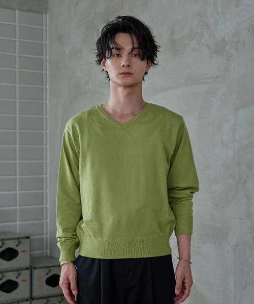sedacle(セダクル)の「Soft Color Knit/ソフトカラーニット(ニット/セーター・メンズ・ブルー/オリーブ・LARGE/MEDIUM/SMALL)」の9枚目の写真