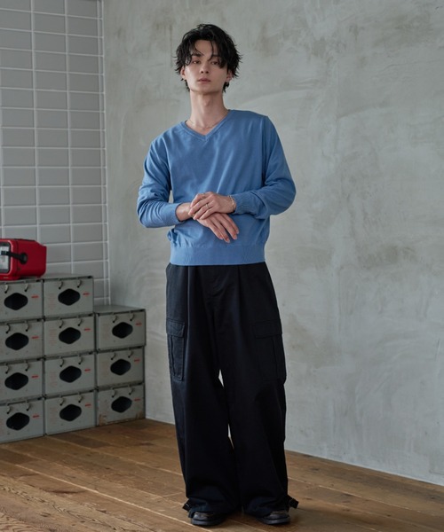sedacle(セダクル)の「Soft Color Knit/ソフトカラーニット(ニット/セーター・メンズ・ブルー/オリーブ・LARGE/MEDIUM/SMALL)」の7枚目の写真