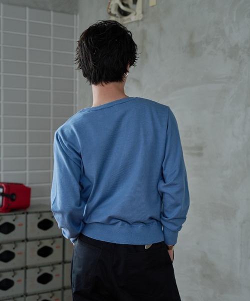 sedacle(セダクル)の「Soft Color Knit/ソフトカラーニット(ニット/セーター・メンズ・ブルー/オリーブ・LARGE/MEDIUM/SMALL)」の5枚目の写真