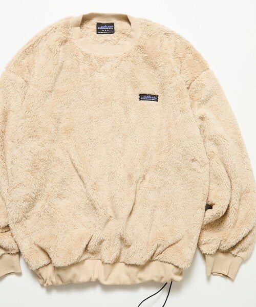 THOUSAND MILE(サウザンドマイル)の「THOUSAND MILE/サウザンドマイル 限定展開 THOUSAND MILE×FREAK'S STORE / サウザンドマイル 別注 シャギー ドローコード クルーネック プルオーバー(その他トップス・メンズ・オリーブ/ブラック/チャコールグレー/ベージュ・SMALL/LARGE/MEDIUM)」の4枚目の写真
