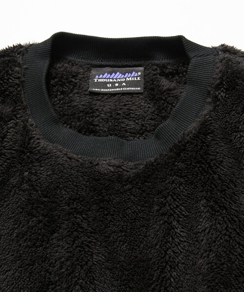 THOUSAND MILE(サウザンドマイル)の「THOUSAND MILE/サウザンドマイル 限定展開 THOUSAND MILE×FREAK'S STORE / サウザンドマイル 別注 シャギー ドローコード クルーネック プルオーバー(その他トップス・メンズ・オリーブ/ブラック/チャコールグレー/ベージュ・SMALL/LARGE/MEDIUM)」の7枚目の写真