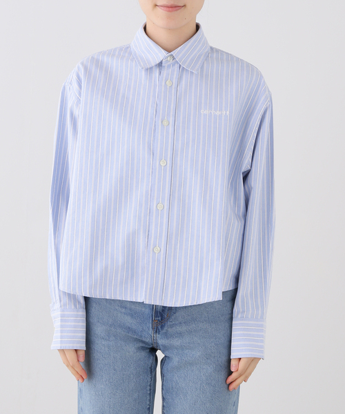 Carhartt WIP(カーハートダブリューアイピー)の「CARHARTT WIP / カーハート ダブリューアイピー W' L/S Kanan Shirt(シャツ/ブラウス・レディース・ピンク/サックスブルー・X-SMALL)」の11枚目の写真