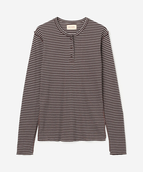 MEYAME(メヤメ)の「MEYAME | ソフトリブ ボーダーヘンリーネック WOMEN(Tシャツ/カットソー・レディース・ブラウン系その他/ピンク系その他・F)」の2枚目の写真