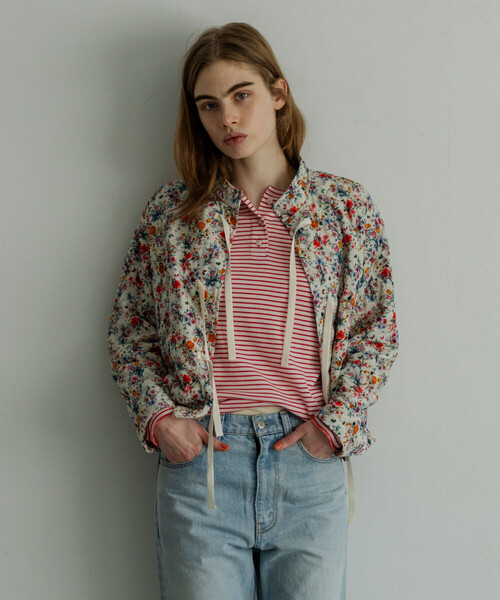 MEYAME(メヤメ)の「MEYAME | ソフトリブ ボーダーヘンリーネック WOMEN(Tシャツ/カットソー・レディース・ブラウン系その他/ピンク系その他・F)」の3枚目の写真