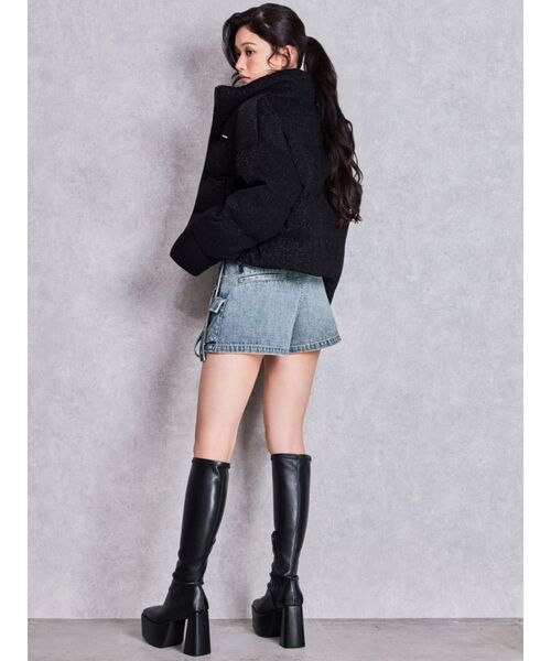 GYDA（ジェイダ）の「ハイウエストEYELET STRAP CARGOショートパンツ（デニムパンツ・レディース・ブルー/ライトブルー/その他1・SMALL/MEDIUM）」の13枚目の写真