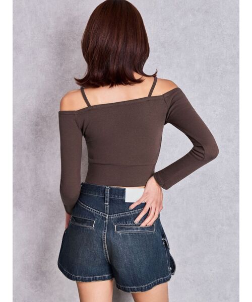 GYDA（ジェイダ）の「ハイウエストEYELET STRAP CARGOショートパンツ（デニムパンツ・レディース・ブルー/ライトブルー/その他1・SMALL/MEDIUM）」の16枚目の写真