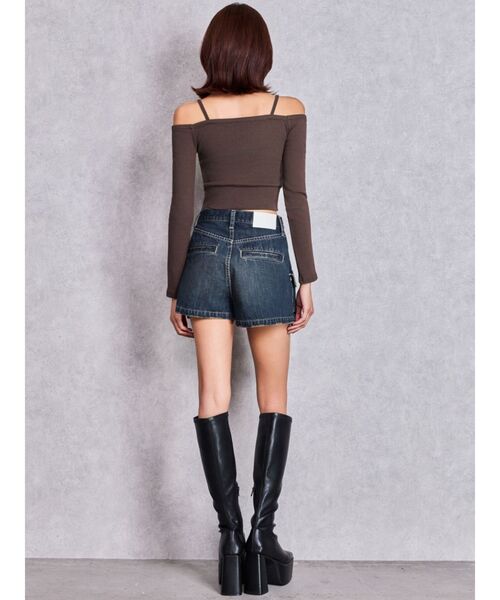 GYDA（ジェイダ）の「ハイウエストEYELET STRAP CARGOショートパンツ（デニムパンツ・レディース・ブルー/ライトブルー/その他1・SMALL/MEDIUM）」の18枚目の写真