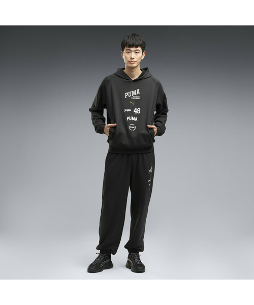 PUMA(プーマ)の「PUMA プーマ メンズ ESS エレベーテッド ミックス ロゴ パンツ 裏起毛(その他パンツ・メンズ・ダークブラウン系/ブラック系/ライトグレー・XX-LARGE/X-LARGE/MEDIUM/LARGE/SMALL)」の2枚目の写真