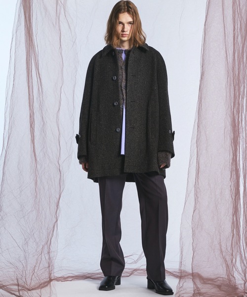MAISON SPECIAL(メゾンスペシャル)の「《UNISEX》メランジブークレーニットプライムオーバークルーネックカーディガン/Melange Boucle Knit Prime-Over Crew Neck Cardigan【MAISON SPECIAL/メゾンスペシャル】(カーディガン/ボレロ・メンズ・グレー/ブラック/ライトブルー・0/2/1)」の5枚目の写真