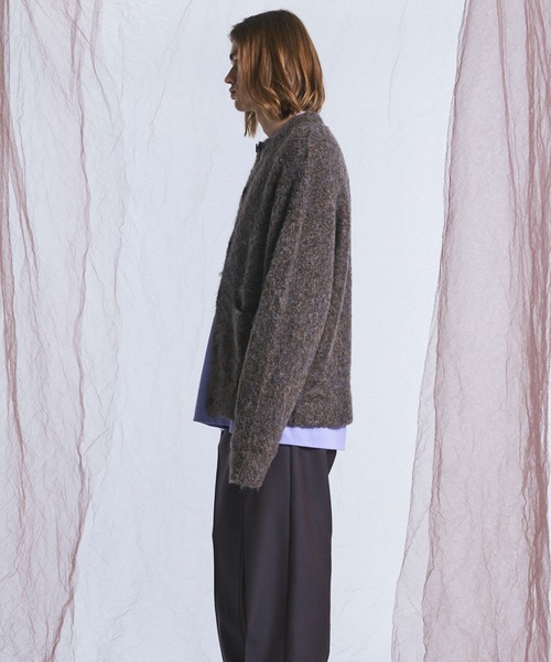 MAISON SPECIAL(メゾンスペシャル)の「《UNISEX》メランジブークレーニットプライムオーバークルーネックカーディガン/Melange Boucle Knit Prime-Over Crew Neck Cardigan【MAISON SPECIAL/メゾンスペシャル】(カーディガン/ボレロ・メンズ・グレー/ブラック/ライトブルー・0/2/1)」の10枚目の写真