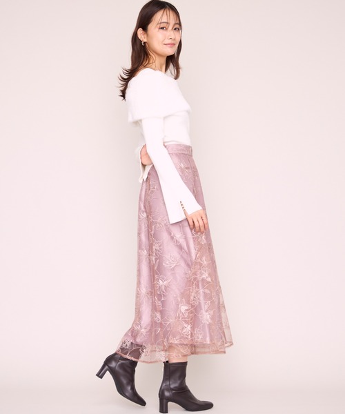 MISCH MASCH(ミッシュマッシュ)の「2026秋冬新作 ミンク風ファーケープフレア袖ニット(ニット/セーター・レディース・ホワイト/ブラック/ベージュ・フリ-)」の12枚目の写真