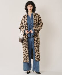 レオパードガウンニット
