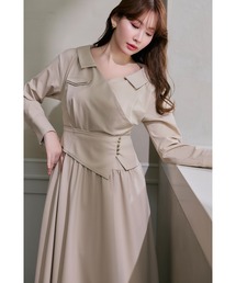 Cache-Coeur Peplum Shirt Dress