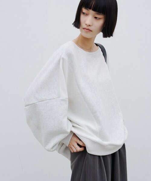 CIAOPANIC TYPY(チャオパニックティピー)の「∴ワンポイントロゴ刺繍切替ドルマンスウェット(Tシャツ/カットソー・レディース・チャコールグレー/ブラウン/オフホワイト・ONE SIZE)」の1枚目の写真