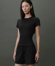 [リカバリー] ウィメンズ スリムフィット 半袖Tシャツ [ブラック]
