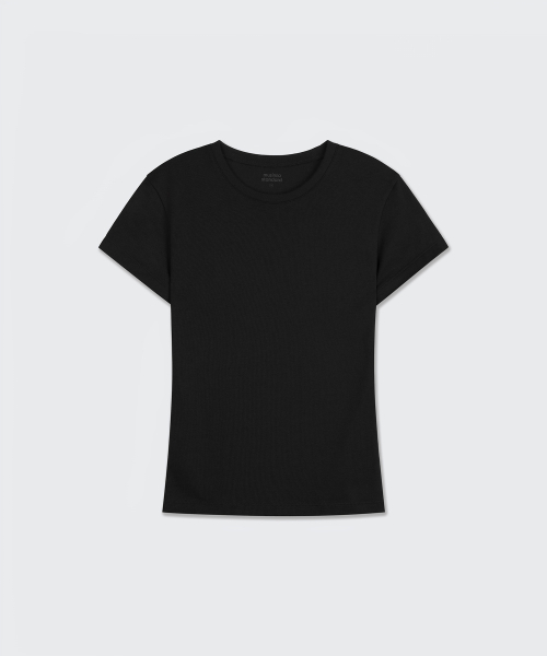 MUSINSA STANDARD WOMAN（ムシンサスタンダードウーマン）の「[リカバリー] ウィメンズ スリムフィット 半袖Tシャツ [ブラック]（Tシャツ/カットソー・レディース・その他・X-SMALL/SMALL/MEDIUM/LARGE）」の5枚目の写真