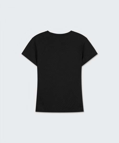 MUSINSA STANDARD WOMAN（ムシンサスタンダードウーマン）の「[リカバリー] ウィメンズ スリムフィット 半袖Tシャツ [ブラック]（Tシャツ/カットソー・レディース・その他・X-SMALL/SMALL/MEDIUM/LARGE）」の6枚目の写真