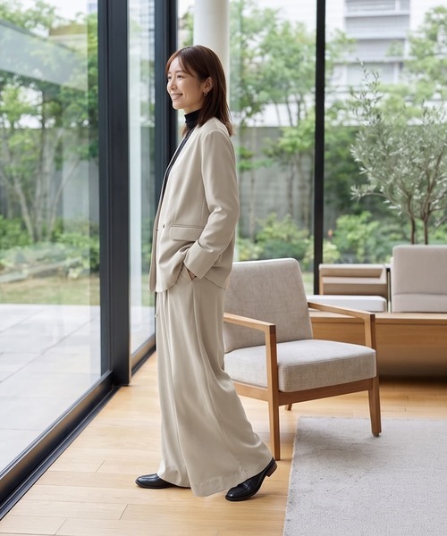 STYLE DELI(スタイルデリ)の「【セット対応】微光沢ツイル裏付きドレープパンツ(その他パンツ・レディース・ライトグレー/グレー系その他/ブラウン系その他/ブラック・FREE)」の16枚目の写真