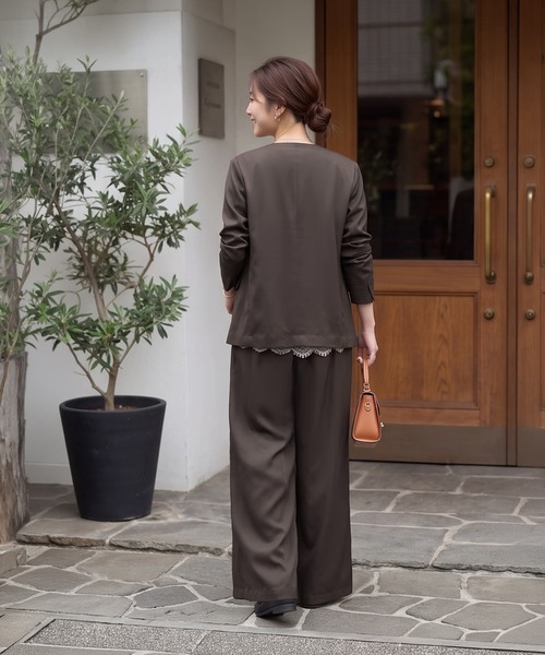 STYLE DELI(スタイルデリ)の「【セット対応】微光沢ツイル裏付きドレープパンツ(その他パンツ・レディース・ライトグレー/グレー系その他/ブラウン系その他/ブラック・FREE)」の21枚目の写真