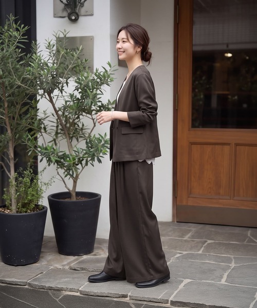 STYLE DELI(スタイルデリ)の「【セット対応】微光沢ツイル裏付きドレープパンツ(その他パンツ・レディース・ライトグレー/グレー系その他/ブラウン系その他/ブラック・FREE)」の22枚目の写真